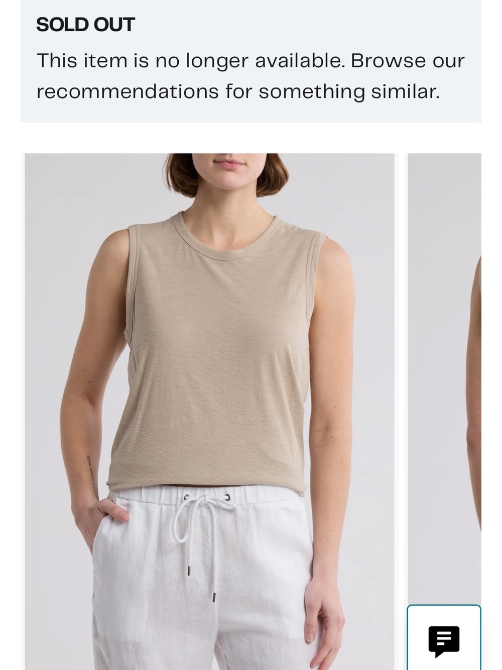 James Perse Sleeveless Muscle Tee in Light Taupe
